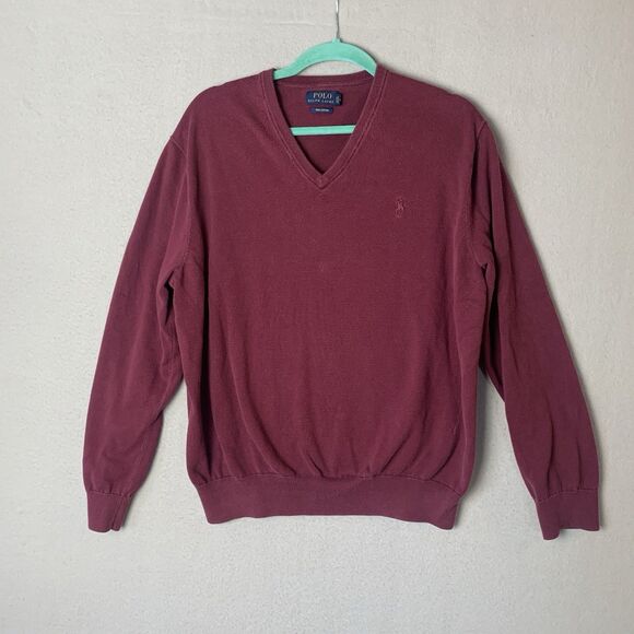 Polo by Ralph Lauren Other - Polo Ralph Lauren Sweater Men XL Maroon 100% Pima Cotton V-Neck Pony Preppy